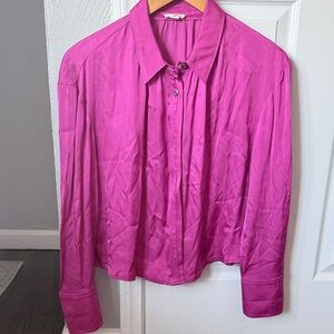 Pilcro Fuchsia Button-Down Shirt